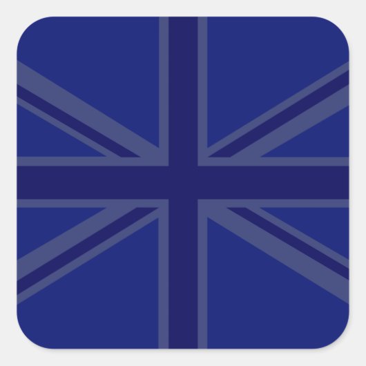 NAvy Blue Union Jack Decor Quadratischer Aufkleber (Vorderseite)