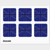 NAvy Blue Union Jack Decor Quadratischer Aufkleber (Blatt)