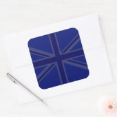 NAvy Blue Union Jack Decor Quadratischer Aufkleber (Umschlag)