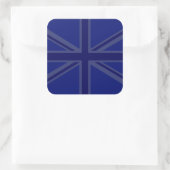 NAvy Blue Union Jack Decor Quadratischer Aufkleber (Tasche)