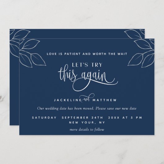 Navy Blue, versuchen wir es noch einmal, Liebe ist Save The Date (Vorne/Hinten)