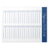 Navy Blue Vertical 8.5x11 Two Column Checklist Notizblock (Vorderseite)