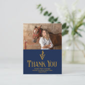 Navy Blue Veterinary School Abschluss Vielen Dank Postkarte (Stehend Vorderseite)