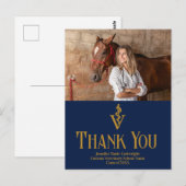 Navy Blue Veterinary School Abschluss Vielen Dank Postkarte (Vorne/Hinten)