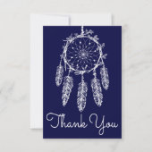 Navy Blue Vielen Dank Dream Catcher Native America Dankeskarte (Vorderseite)