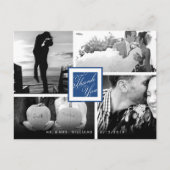 Navy Blue Vielen Dank für Hochzeit 4 Foto Postkart Postkarte (Vorderseite)