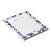 Navy Blue Vintag Floral Notepad Notizblock (angewinkelt)