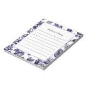 Navy Blue Vintag Floral Notepad Notizblock (Rotiert)