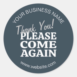 Navy Blue Vintag Inspiriert Vielen Dank Runder Aufkleber