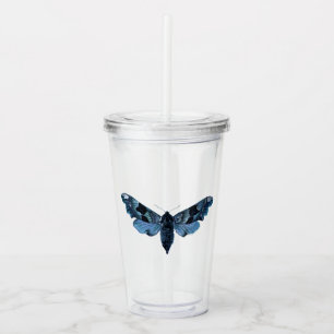 Navy Blue Vintag Moth Acryltrinkbecher
