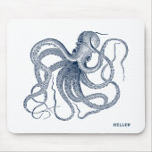 Navy-Blue-Vintag-Oktopus Mousepad (Vorne)