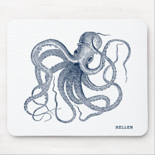Navy-Blue-Vintag-Oktopus Mousepad