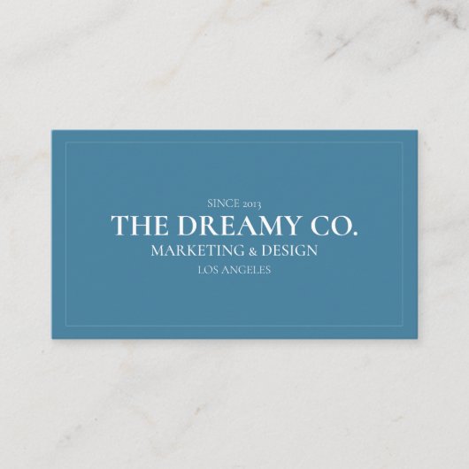 Navy Blue Vintag Simple Business Card Visitenkarte (Vorderseite)