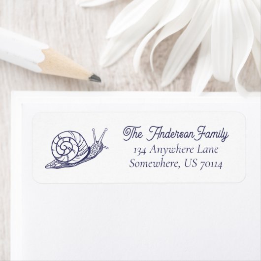 Navy Blue Vintag Snail Illustration Personalisiert (Insitu)