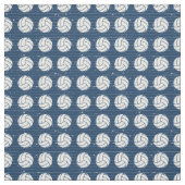 Navy Blue Volleyball Holzfußboden Gemustert Stoff (Muster)