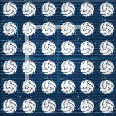 Navy Blue Volleyball Holzfußboden Gemustert Stoff (Kachel)