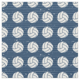 Navy Blue Volleyball Holzfußboden Gemustert Stoff
