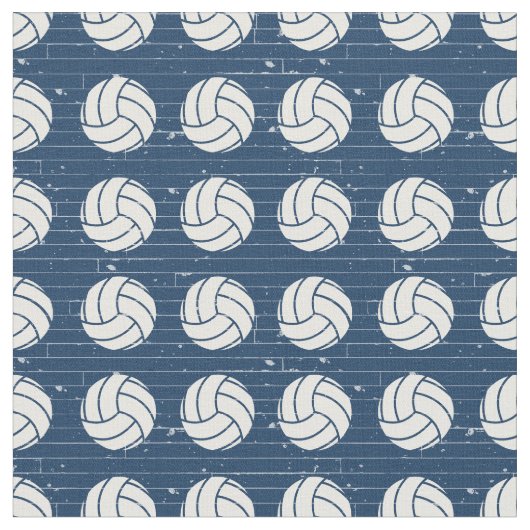 Navy Blue Volleyball Holzfußboden Gemustert Stoff (Nahaufnahme)