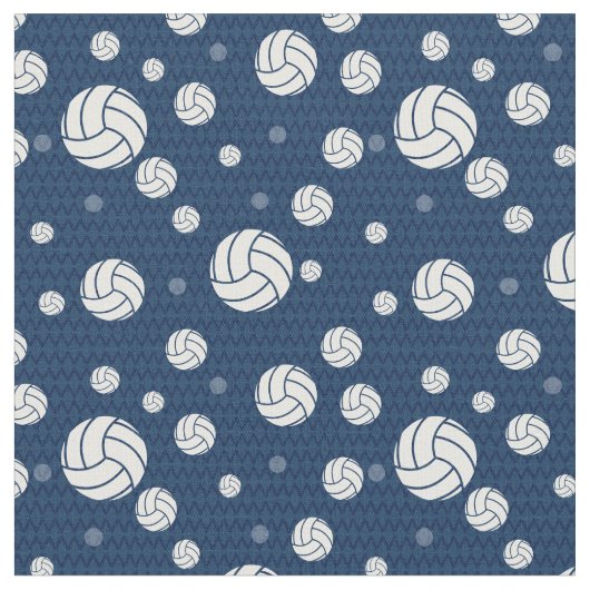 Navy Blue Volleyball Zickzack Gemustert Stoff (Nahaufnahme)