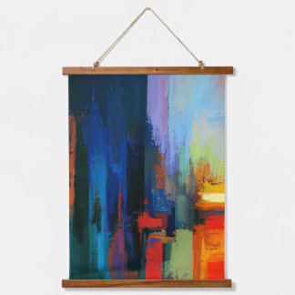 Navy Blue Wandteppich Mit Holzrahmen