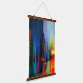 Navy Blue Wandteppich Mit Holzrahmen (Gewinkelt)