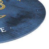 Navy Blue Watercolor Anchor Nautical Add Bootname Schneidebrett (Ecke)