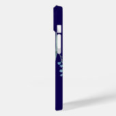 Navy Blue Watercolor Blossom Case-Mate iPhone Hülle (Rückseite / Links)