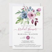 Navy Blue Watercolor Brautparty Inv Einladung (Vorderseite)