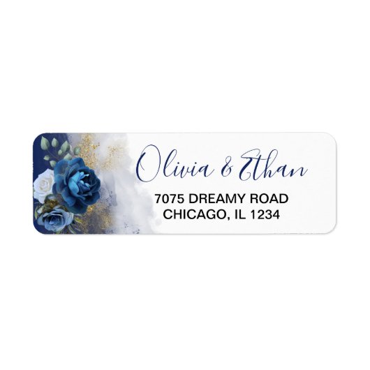 Navy Blue Watercolor Flora (Vorne)