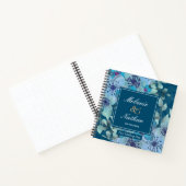 Navy Blue Watercolor Floral Elegante Wedding Guest Notizblock (Innenseite)