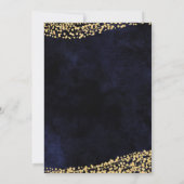 Navy Blue Watercolor Gold Bridal Dusche Einladung (Rückseite)