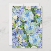 Navy Blue Watercolor Hydrangea Brautparty Einladung (Rückseite)