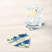 Navy Blue Watercolor Modernes Blumengeschäft Untersetzer (Vor Ort)