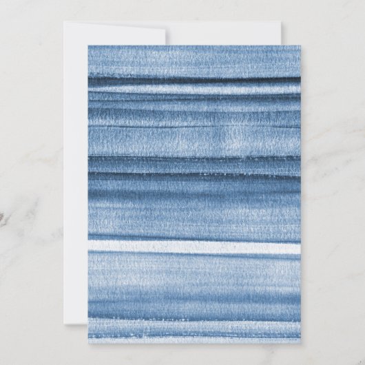 Navy Blue Watercolor Ombre Einladung (Vorderseite)