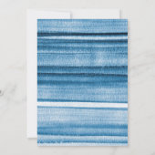 Navy Blue Watercolor Ombre Einladung (Rückseite)