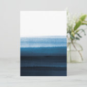 Navy Blue Watercolor Ombre Einladung (Stehend Vorderseite)