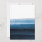 Navy Blue Watercolor Ombre Einladung (Rückseite)