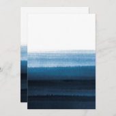 Navy Blue Watercolor Ombre Einladung (Vorne/Hinten)