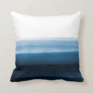 Navy Blue Watercolor Ombre Kissen