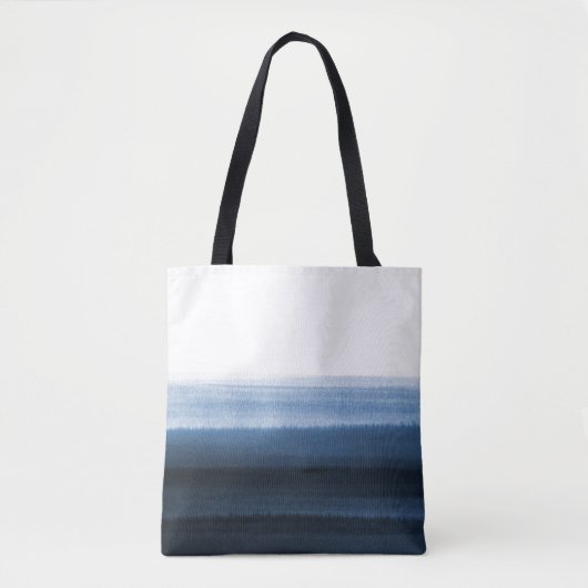 Navy Blue Watercolor Ombre Tasche (Vorderseite)