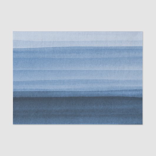 Navy Blue Watercolor Ombre Tissue Paper Seidenpapier (Vorderseite)