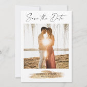 Navy Blue Watercolor Save the Date Einladung (Rückseite)