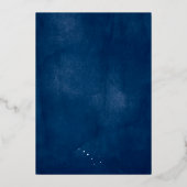 Navy Blue Watercolor Starry Night Bar Mitzvah Folieneinladung (Rückseite)