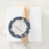 Navy Blue Watercolor Weihnachten Geschenkanhänger (Beispiel)