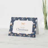 Navy Blue Watercolor Weihnachtskarte Karte (Vorderseite)