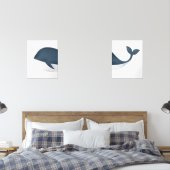 Navy Blue Watercolor Whale Beach Kinderzimmer Bilderwand Sets (Schlafzimmer)