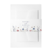 Navy Blue Watercolor Wildflower Rustic Wedding Einladungsbanderole (Vorderseite Beispiel)