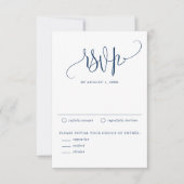 Navy Blue We Do moderne kalligraphische Hochzeit RSVP Karte (Vorderseite)