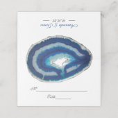Navy Blue Wedding Agate Table Platzkarte (Außenseite Aufgefaltet)
