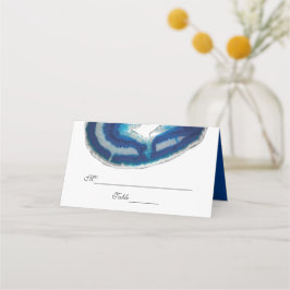Navy Blue Wedding Agate Table Platzkarte